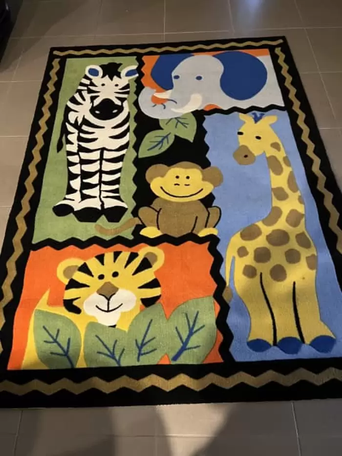 $45 Kids animal print rug 208 x 150