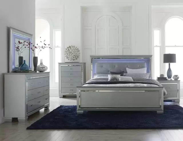 $1,499 New Arrival!!!Allura Queen Bed Frame in Silver(King /Suite Available)
