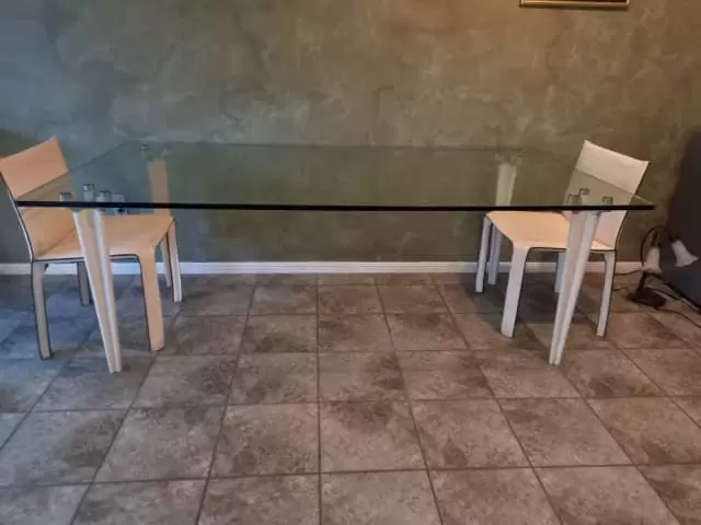 FREE glass dining table and 6 chairs